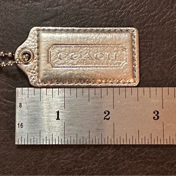 Coach Metallic Silver Leather Replacement Hangtag 2.5 inches Long - Picture 5 of 7